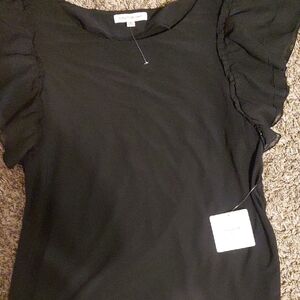 PerSeption Concept Black Ruffle Sleeve Blouse